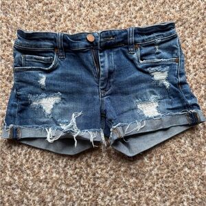 Blank NYC The Fulton Distressed Cuffed Raw Hem Jean Shorts size 25